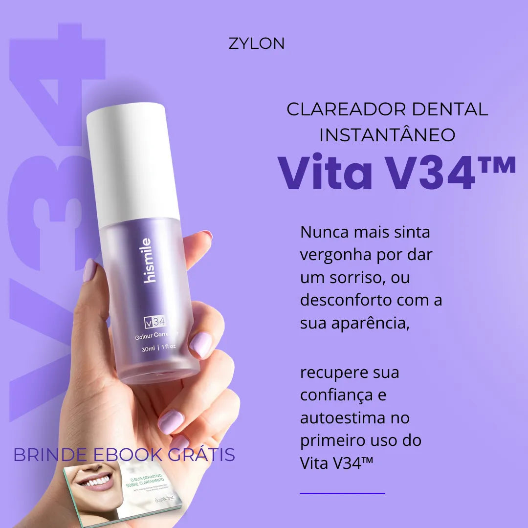 Vita V34™ | Clareador dental instantâneo | Dentes + brancos na primeira aplicação